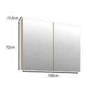 Ver imagem 2 de Armário para Banheiro Aéreo 02 Portas com Espelhos Malbec 100cm Barrique Móveis Bosi