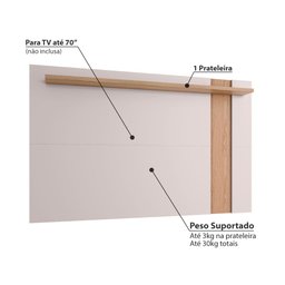 Rack com Painel Juruá para TV de até 60 - Freijó/Off White - 4