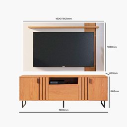 Rack com Painel Juruá para TV de até 60 - Freijó/Off White - 5