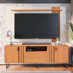 Rack com Painel Juruá para TV de até 60 - Freijó/Off White - 1