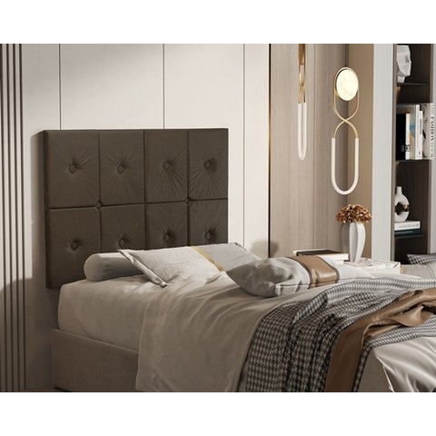 Painel de Cama Solteiro 0,90cm Botão - Cores - Compra Moveis em Casa: Marrom
