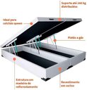 Ver imagem 2 de Cama Box Baú Queen Bipartido Sintético Branco 42x158x198