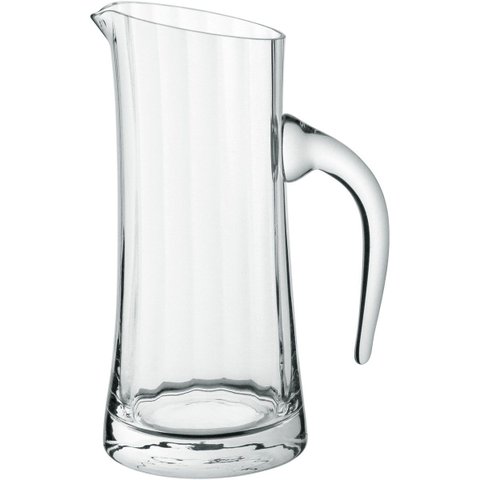 Jarra de Cristal 900ml Transparente 22x10x10cm Água Suco Chá Bebidas Mesa Detox