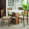 Conjunto Sala de Jantar Mesa Dakar 0,90m 4 Cadeiras Cedro / Off White / Bege Dobuê - 2