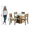 Conjunto Sala de Jantar Mesa Dakar 0,90m 4 Cadeiras Cedro / Off White / Bege Dobuê - 6