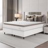 Cama Box Colchão Casal Queen Molas Ensacadas City Pillow Top 158x198x61cm Linho Branco / Bege - 4