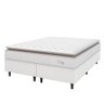 Cama Box Colchão Casal Queen Molas Ensacadas City Pillow Top 158x198x61cm Linho Branco / Bege - 1