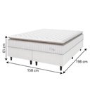 Ver imagem 3 de Cama Box Colchão Casal Queen Molas Ensacadas City Pillow Top 158x198x61cm Linho Branco / Bege