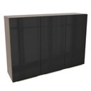 Ver imagem 1 de Armário Aéreo Madesa Lux 120 cm 3 Portas Rustic/Preto Cor:Rustic/Preto