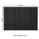Ver imagem 2 de Armário Aéreo Madesa Lux 120 cm 3 Portas Rustic/Preto Cor:Rustic/Preto