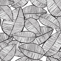 Papel de Parede Folhagem Preto e Branco 57x270cm - 1