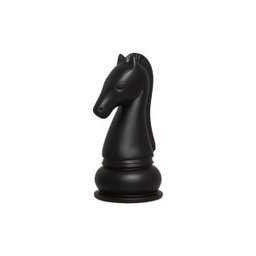 Peça De Xadrez Cavalo Decoração Em Cerâmica Preto Fosco - 1