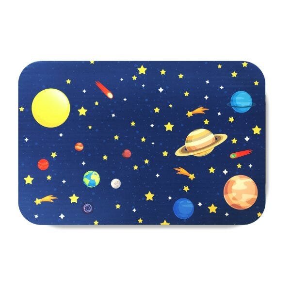 Tapete Infantil Espaáo Sistema Solar para Quarto 40x60cm