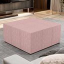 Ver imagem 1 de Puff Decorativo para Sala de Estar Quadrado Milano 90x90cm W01 Linho Rosa - Lyam Decor