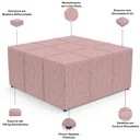 Ver imagem 3 de Puff Decorativo para Sala de Estar Quadrado Milano 90x90cm W01 Linho Rosa - Lyam Decor