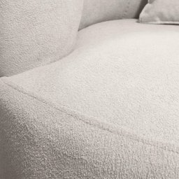 Poltrona Orgânica Grecia Redonda Pés em Metal Bouclê Bege Sofa Store - 6