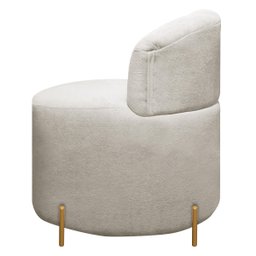 Poltrona Orgânica Grecia Redonda Pés em Metal Bouclê Bege Sofa Store - 4