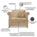 Ver imagem 4 de Kit Poltrona E Sofá 2 Lugares 1,60M Pés Castanho Dourado