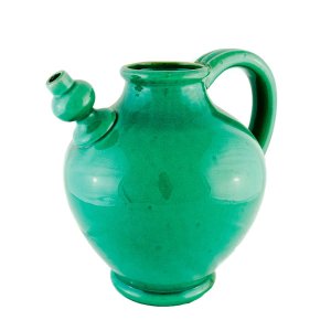 Jarro em cerâmica Craquelê na cor verde água (34,5 x 30 x 36 cm)