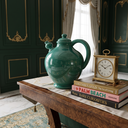 Ver imagem 2 de Jarro Decorativo Cerâmica Craquelê Verde Água Exclusivo 36cm Columbus Gold