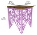 Ver imagem 2 de Banqueta Rustica Artesanal de Ferro e Madeira Pratica Cozinha Mult-iuso - Rosa