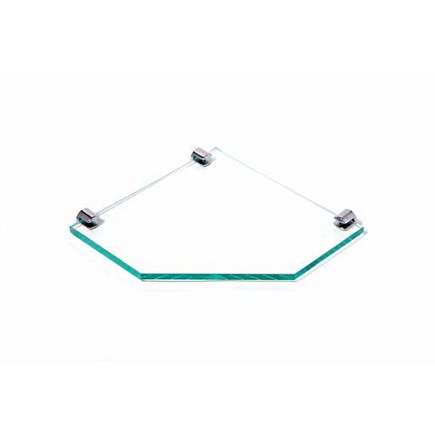 Porta Shampoo de Canto Reto em Vidro Incolor Lapidado - Aquabox - 20cmx20cmx8mm