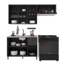 Ver imagem 3 de Cozinha Compacta Bariloche 8 Portas 2 Gavetas com Vidro 100% MDF 6225 Chumbo - Indékes