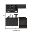 Ver imagem 4 de Cozinha Compacta Bariloche 8 Portas 2 Gavetas com Vidro 100% MDF 6225 Chumbo - Indékes