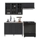 Ver imagem 2 de Cozinha Compacta Bariloche 8 Portas 2 Gavetas com Vidro 100% MDF 6225 Chumbo - Indékes