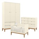 Ver imagem 1 de Quarto de Bebe Unique 3 Portas com Cômoda 6 Gavetas Off White Eco Wood - Matic
