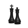 Dupla Peças Xadrez Rei e Rainha Cerâmica Preto Fosco - 1