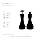 Ver imagem 4 de Dupla Peças Xadrez Rei e Rainha Cerâmica Preto Fosco