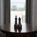 Ver mais imagens de Dupla Peças Xadrez Rei e Rainha Cerâmica Preto Fosco