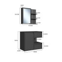 Ver imagem 5 de Gabinete Banheiro 80cm Paula Grafite com Espelheira 1 Porta sem Cuba