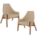 Ver imagem 1 de Kit 02 Poltronas Decorativa para Sala de Estar Sakura L02 Linho Bege Escuro - Lyam Decor