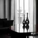 Ver imagem 2 de Dupla Vaso Arabella Decoração em Cerâmica Preto Fosco