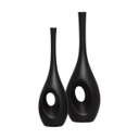 Ver imagem 1 de Dupla Vaso Arabella Decoração em Cerâmica Preto Fosco