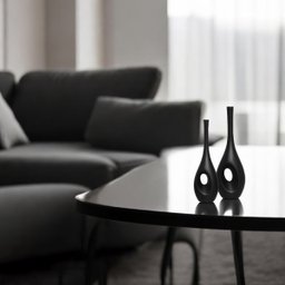 Dupla Vaso Arabella Decoração em Cerâmica Preto Fosco - 5