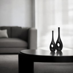 Dupla Vaso Arabella Decoração em Cerâmica Preto Fosco - 6