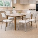 Ver imagem 4 de Cadeira Cozinha Reforço Cromada Assento Grosso Confortável Encosto Estofado Cor Branco