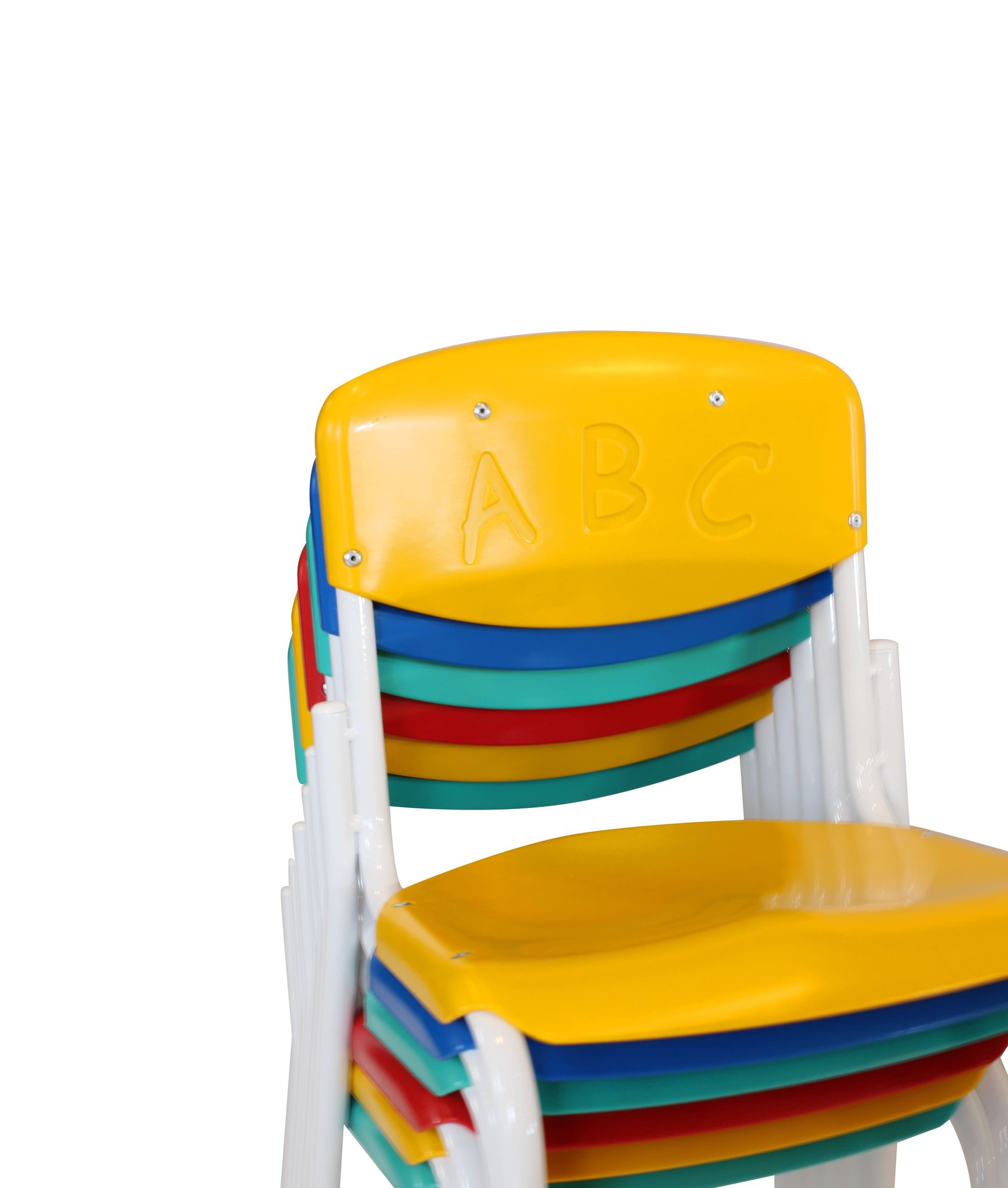 Conjunto Coletivo Quadrado Infantil Monobloco c/ 4 Cadeiras Polipropileno ABC - 2