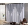 Cortina Roma 6,00m X 2,50 Tecido Microfibra e Voil com Fivelas Cromadas - Cor: Cinza / Branco - 2