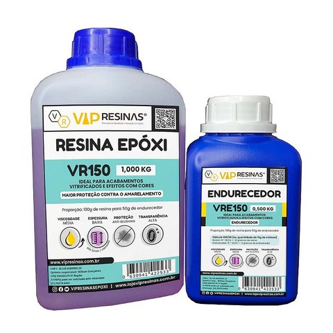 Resina Epóxi + Endurecedor Vr150 Uv 1,5kg Baixa Espessura
