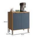 Ver imagem 4 de Balcão de Cozinha 80 Cm Colors 2 Portas 100% Mdf Freijó/azul Secreto - Kits Paraná