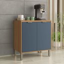 Ver imagem 1 de Balcão de Cozinha 80 Cm Colors 2 Portas 100% Mdf Freijó/azul Secreto - Kits Paraná