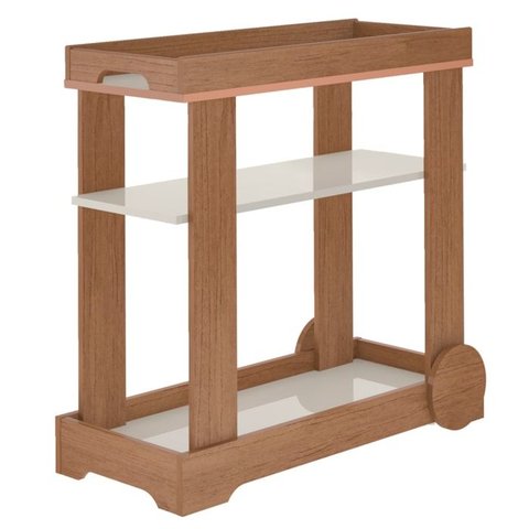 Carrinho Bar com Rodizios 80 Cm 4659 Cinamomo Off White Arly