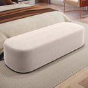 Ver imagem 1 de Puff Decorativo Orgânico para Living Quarto 195cm Doha W01 Suede Bege - Lyam Decor