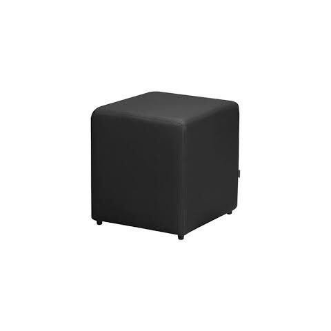 Puff Quadrado Decorativo Corino Preto