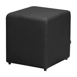 Puff Quadrado Decorativo Corino Preto - 2