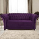 Ver imagem 1 de Sofá Recamier Divã Chesterfield 200cm Sofia Suede Roxo Capitonê- Mabe Magazine